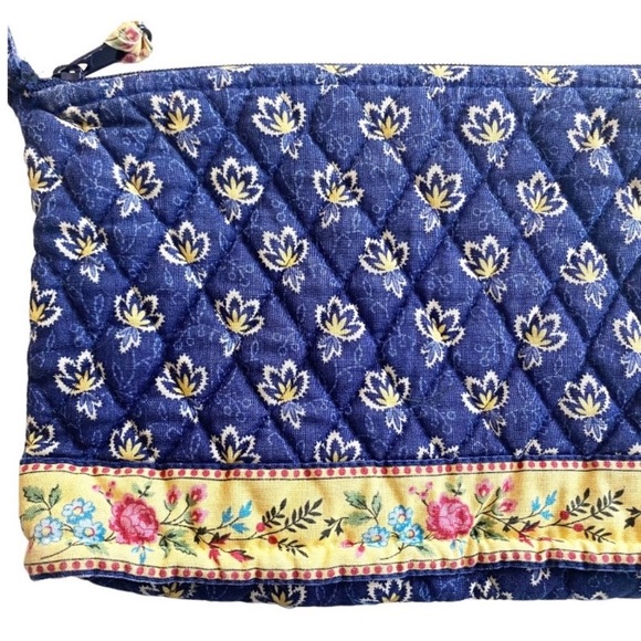 Vera Bradley Blue and Yellow Floral Print Maison Blue Petite Bag Retired - Picture 4 of 8